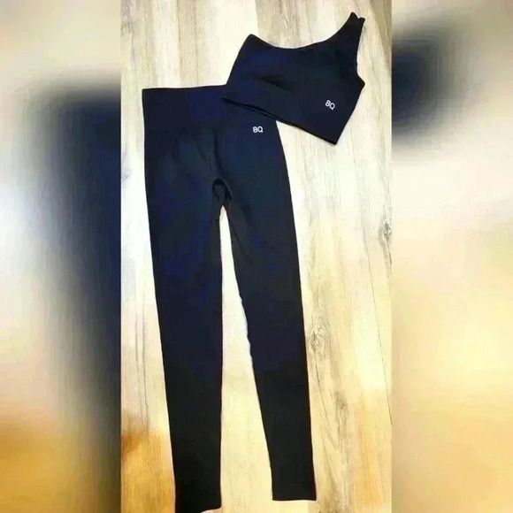 BQ leggings with one shoulder tank with built-in bra 2 piece set O6.11.250.2 - Picture 1 of 5